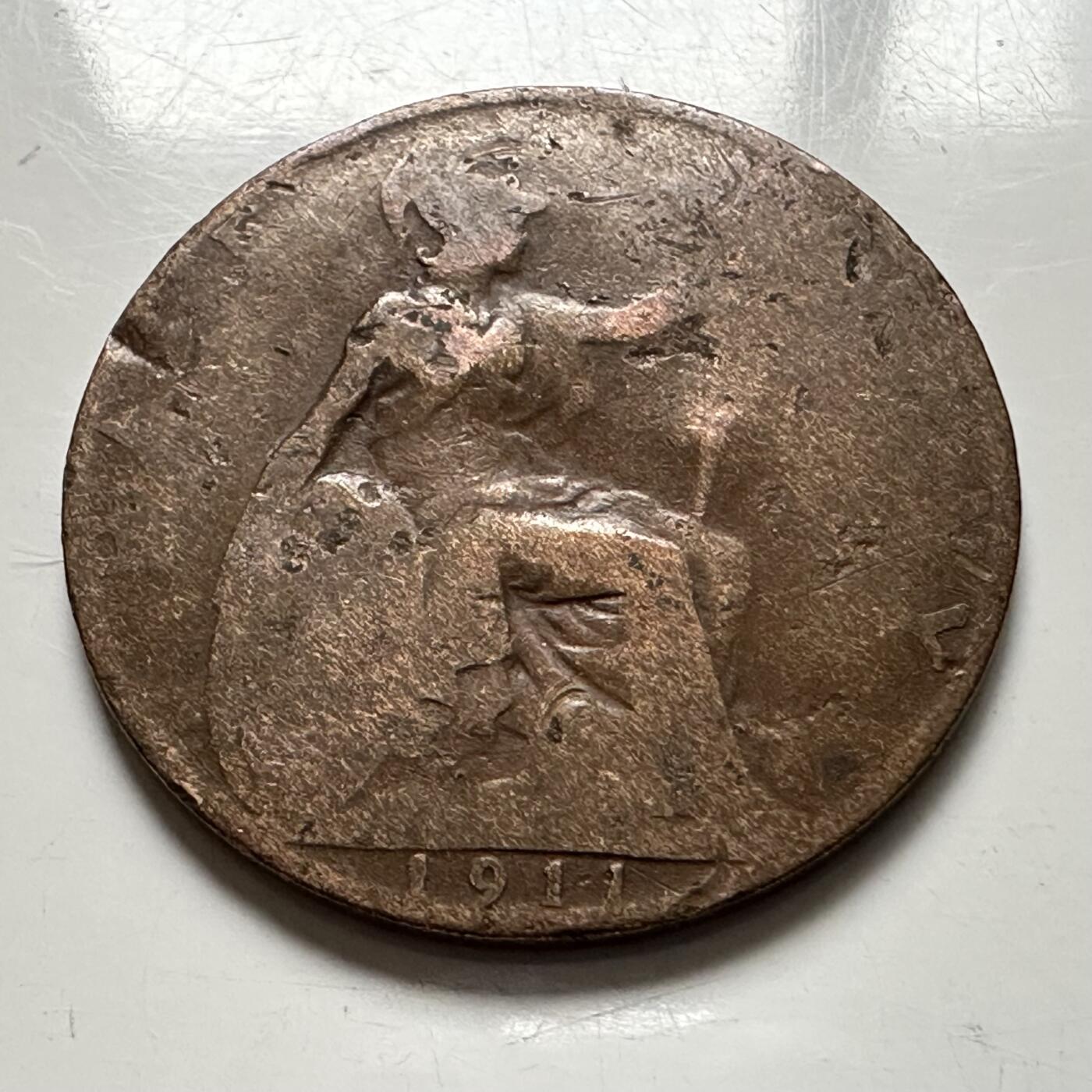 🌹外币初藏🌹🐯2025年第136场  每周二四六晚8️⃣点 接代拍 英国1911年1/2便士