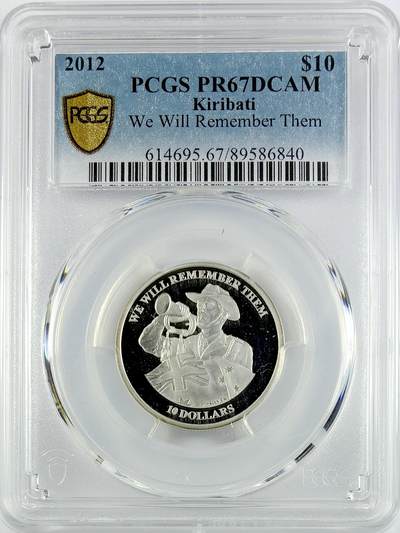 【雨安】【直播拍卖】【世界币章119期-评级币】2025-12-06 周六 19:30 保真 - [评级现代] Kiribati 基里巴斯 10元 2012年 我们会记住他们 PCGS-PR67DCAM