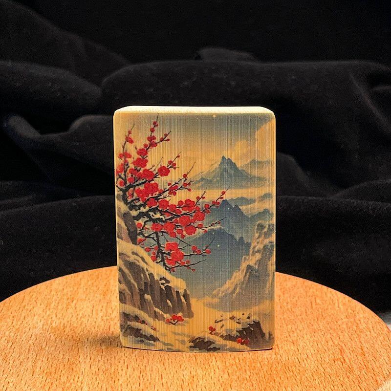 听雨轩（34）天然彩绘实心玉竹牌专场