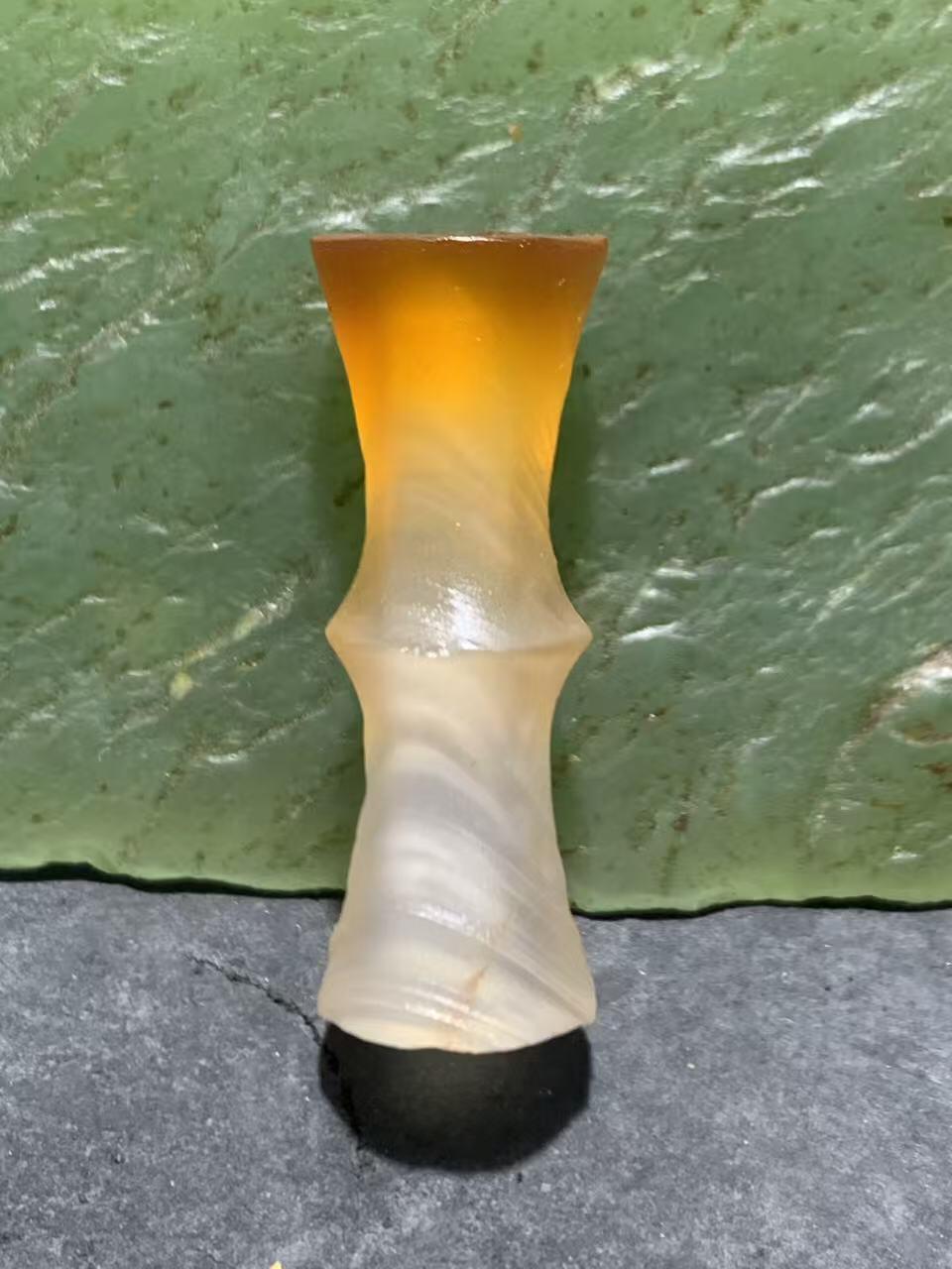 精美亚光风化纹玛瑙竹节珠一颗，