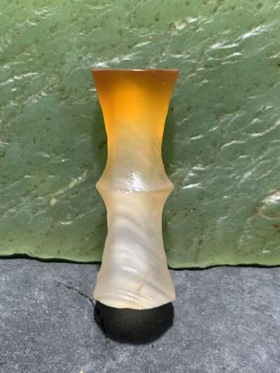 精美亚光风化纹玛瑙竹节珠一颗， - 精美亚光风化纹玛瑙竹节珠一颗，