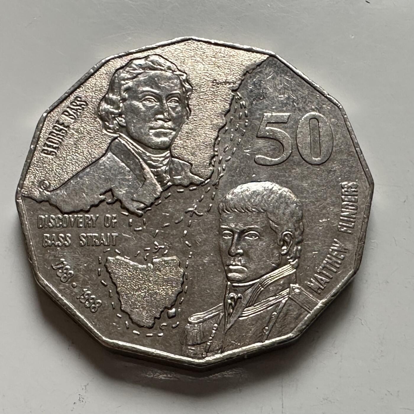 🌹外币初藏🌹🐯2025年第136场  每周二四六晚8️⃣点 接代拍 澳大利亚1998年五十分纪念币 a