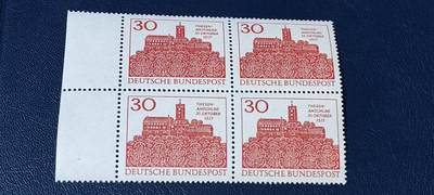 德国邮票专场，都是四方联 - 德国四方连邮票，1967年发行：马丁.路德宗教改革450周年，品相如图
