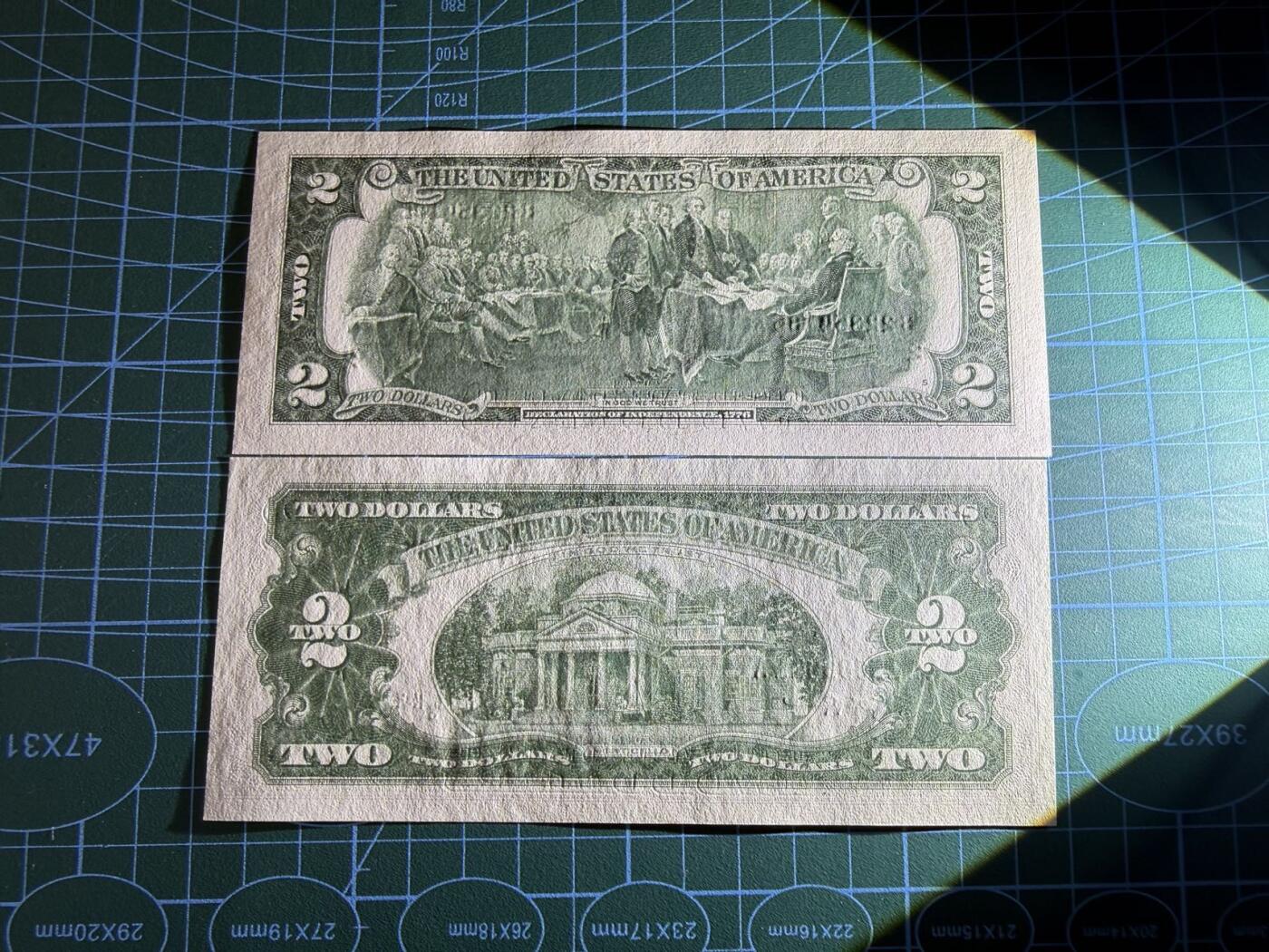 【炜奕收藏】，第五十二期 1963年&2017年美国2美元，UNC品相，包含AA冠