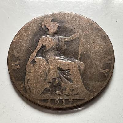 🌹外币初藏🌹🐯2025年第136场  每周二四六晚8️⃣点 接代拍 - 英国1917年1/2便士 a