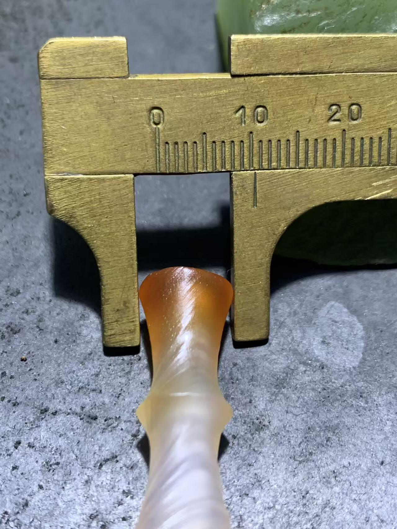 精美亚光风化纹玛瑙竹节珠一颗，