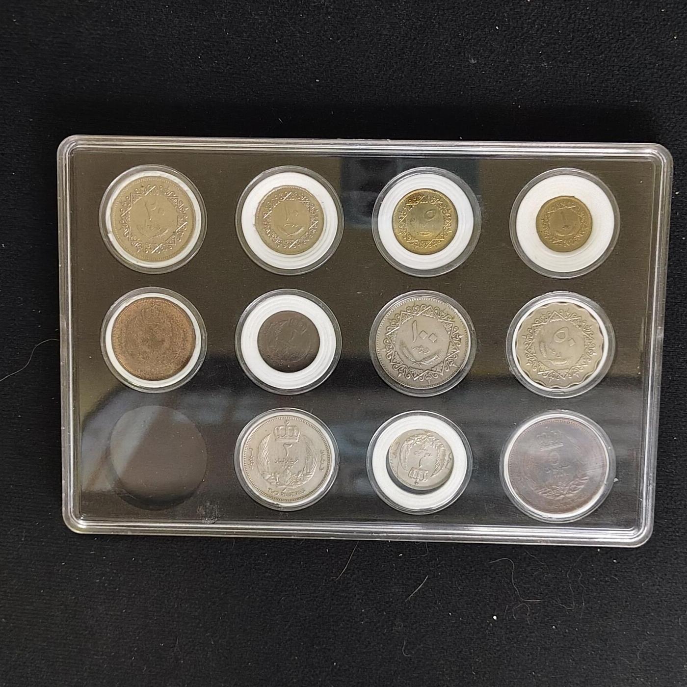 【全场包邮】纯粹捡漏拍482场（免费代拍第19场）-币封+套装+富兰克林（注意佣金） 【盒装套币】利比亚1952年伊德里斯一世5枚套币+1975年共和国6枚套币一盒