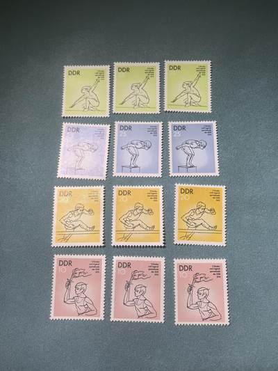 盛世勋华——号角文化勋章邮票专场拍卖第291期 - 东德邮政1975年发行 4全新票 青少年体育 3套