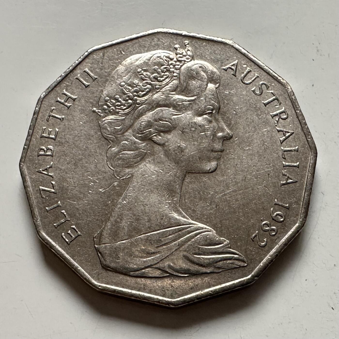 🌹外币初藏🌹🐯2025年第136场  每周二四六晚8️⃣点 接代拍 澳大利亚1982年英联邦运动会50便士纪念币 b