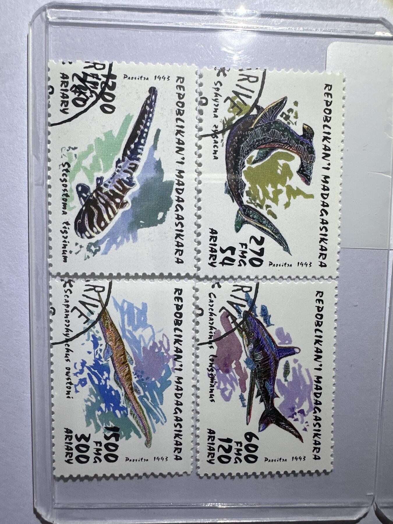 12.6邮票专场 马达加斯加1992年海洋生物系列7全