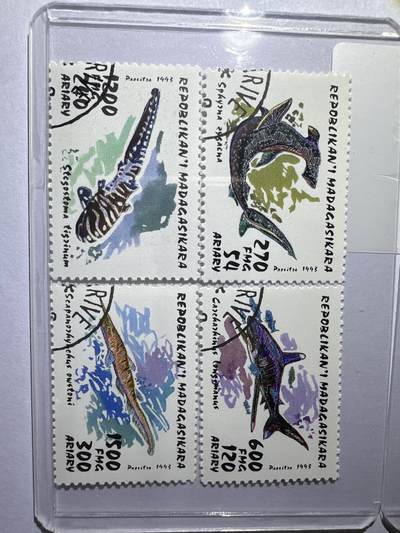 12.26邮票专场 马达加斯加1992年海洋生物系列7全