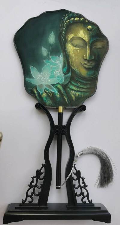 工笔画绢扇 - 工笔画绢扇