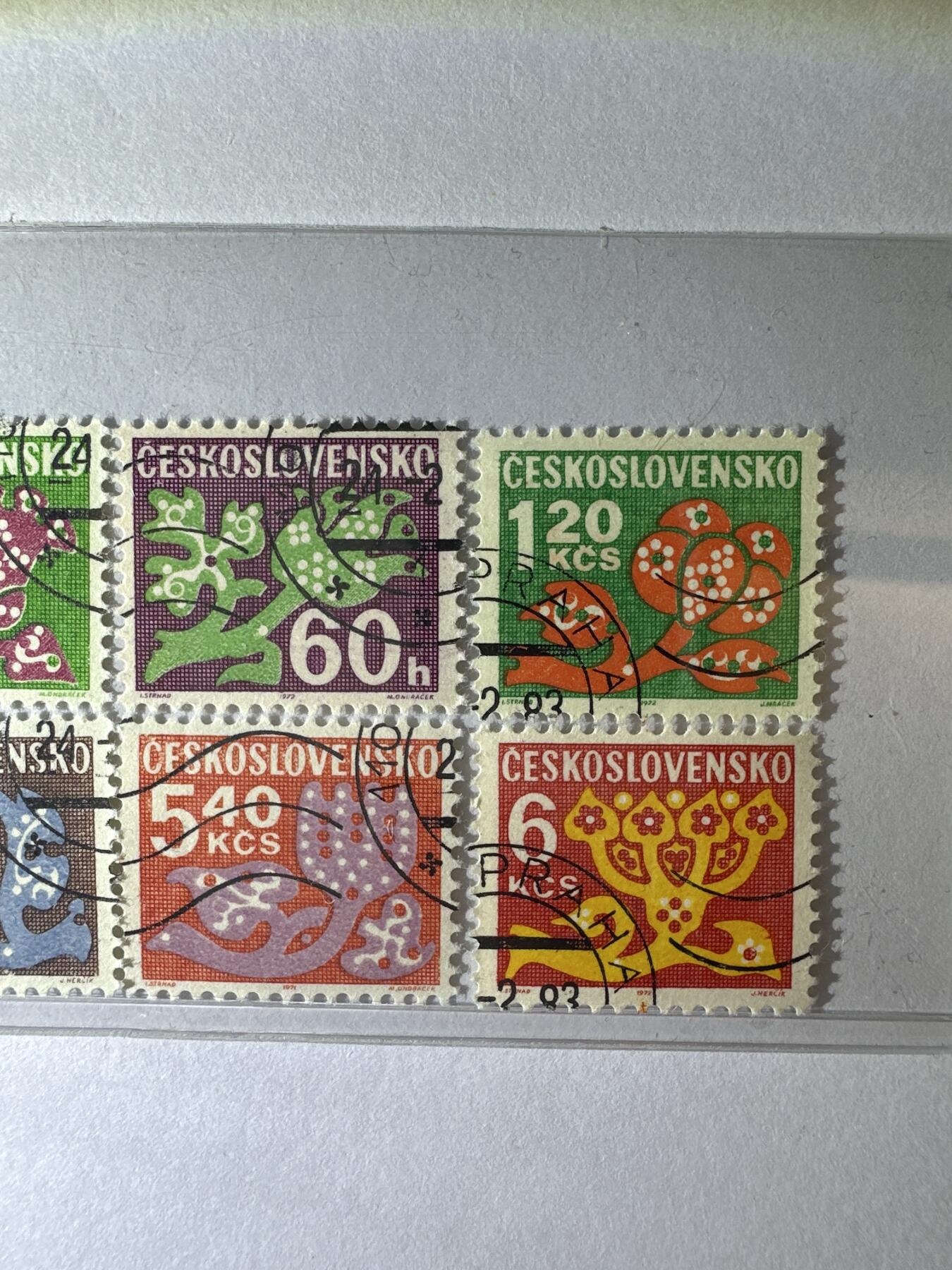 12.6邮票专场 捷克斯洛伐克欠资盖销8枚