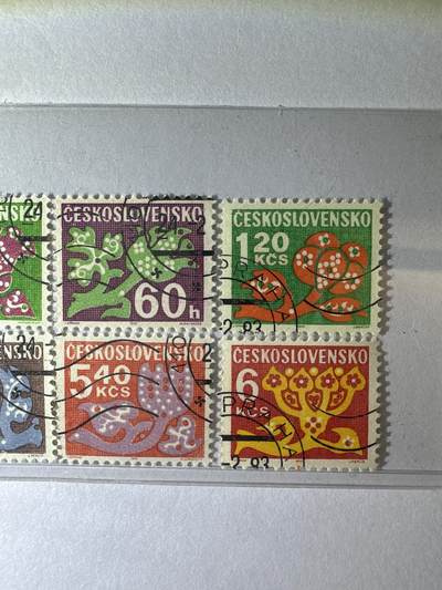 12.26邮票专场 捷克斯洛伐克欠资盖销8枚