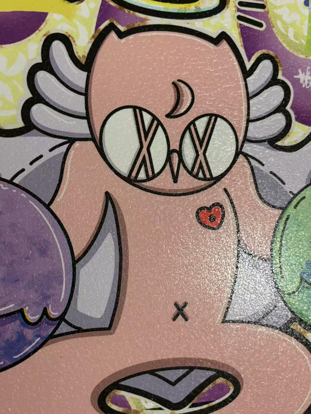 零元拍：歪歪 OWSON 系列作品装饰肌理画《十二星座-巨蟹座》，相框尺寸35/35CM。因展品出展，镜框可能有轻微划痕，介意勿拍