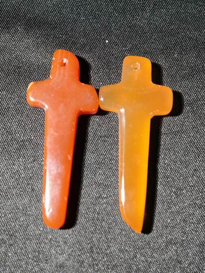 91期回流戒指饰品杂件纪念章丝路钱币专场 - 玛瑙饰品一对