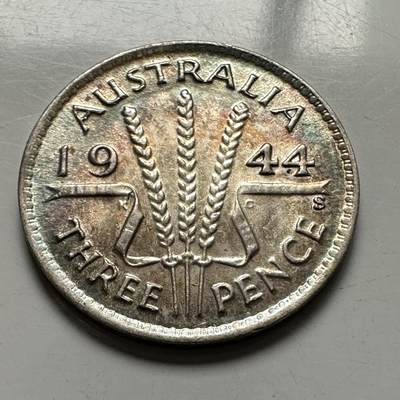 🌹外币初藏🌹🐯2025年第136场  每周二四六晚8️⃣点 接代拍 - 澳大利亚1944年S版三便士银币 原光高银