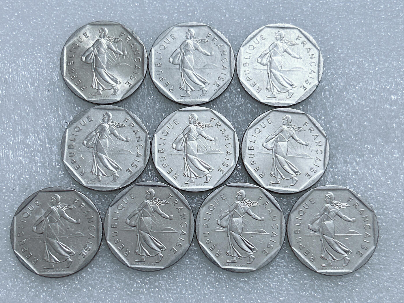 第一海外回流一元起拍收藏 散集专场  第275期 法国2法郎硬币 10枚