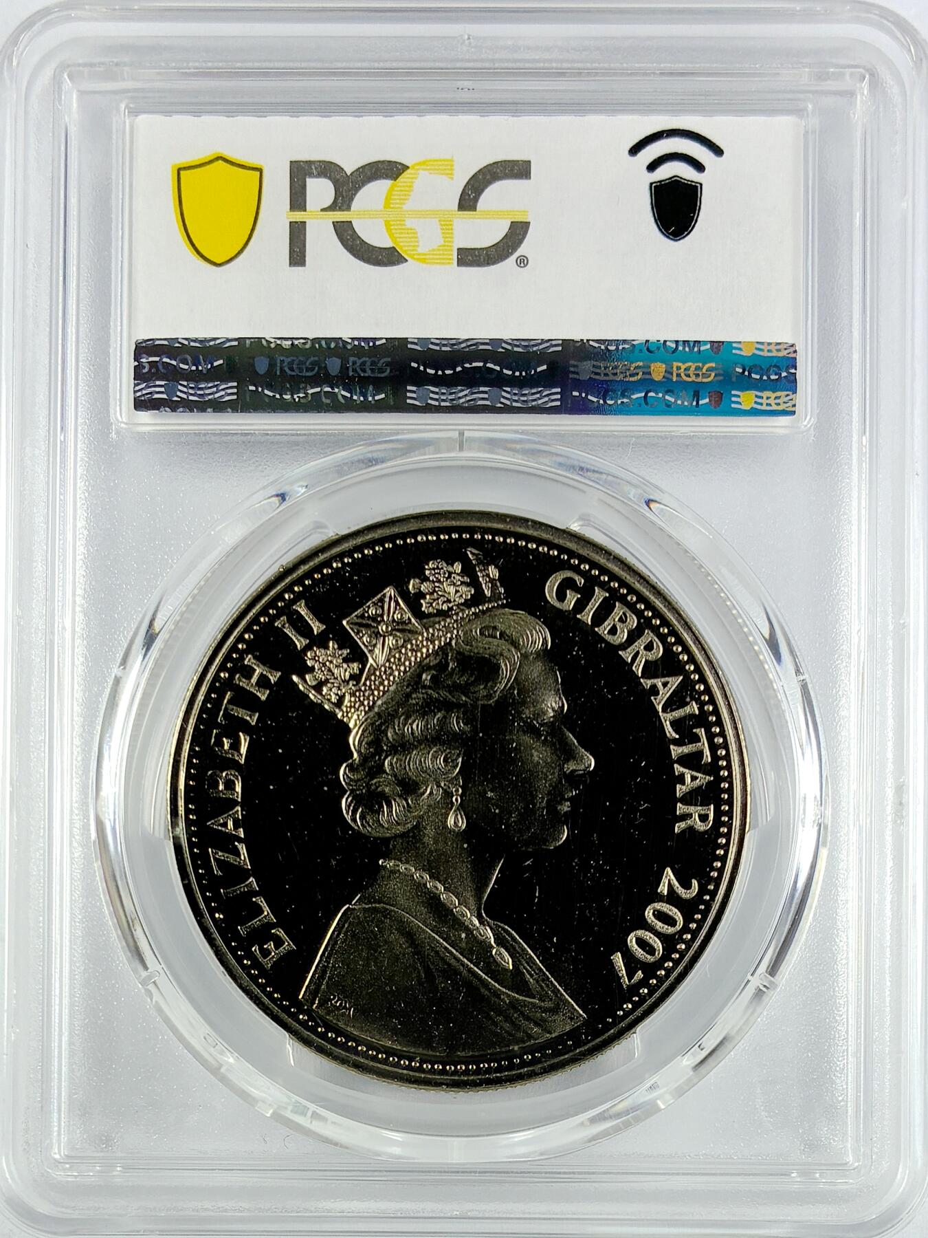 【雨安】【直播拍卖】【世界币章119期-评级币】2025-12-06 周六 19:30 保真 [评级现代] Gibraltar 直布罗陀 1克朗 2007年 空中分列式  PCGS-MS68