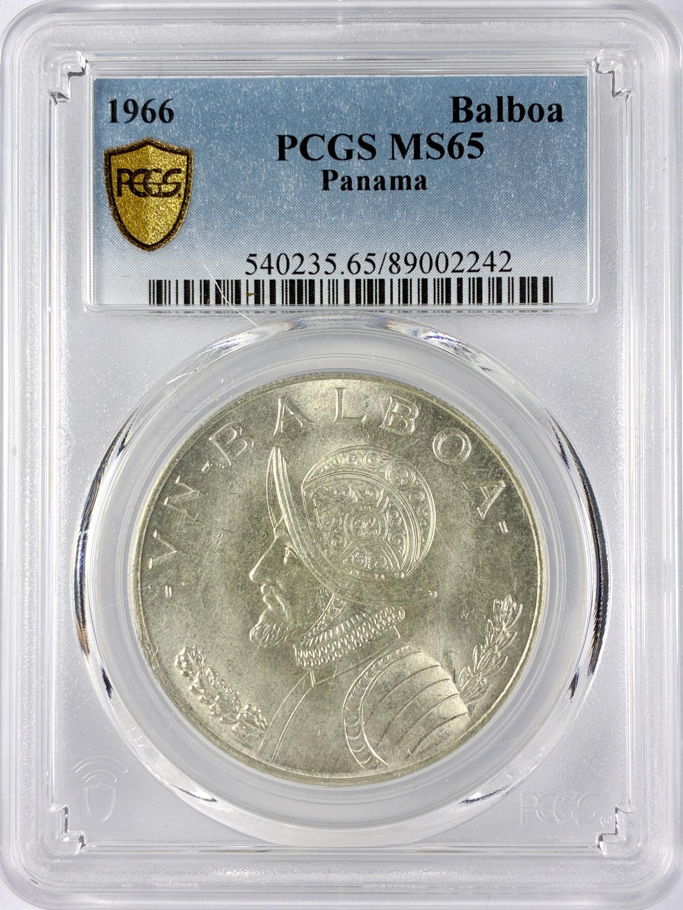 【雨安】【直播拍卖】【世界币章119期-评级币】2025-12-06 周六 19:30 保真 [评级美洲] Panama 巴拿马 1巴波亚 1966年  PCGS-MS65