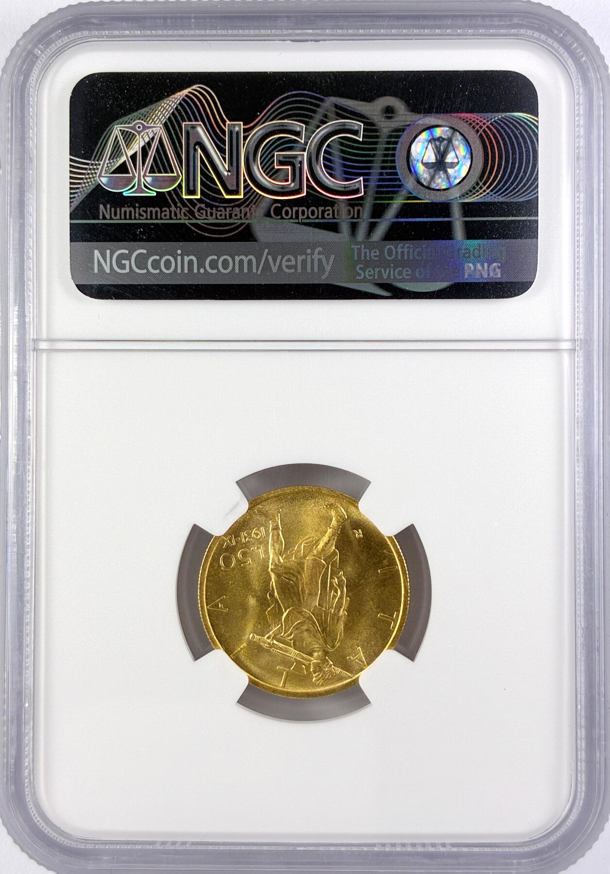 【雨安】【直播拍卖】【世界币章119期-评级币】2025-12-06 周六 19:30 保真 [金币] Italy 意大利 50里拉 1931年  NGC-MS66