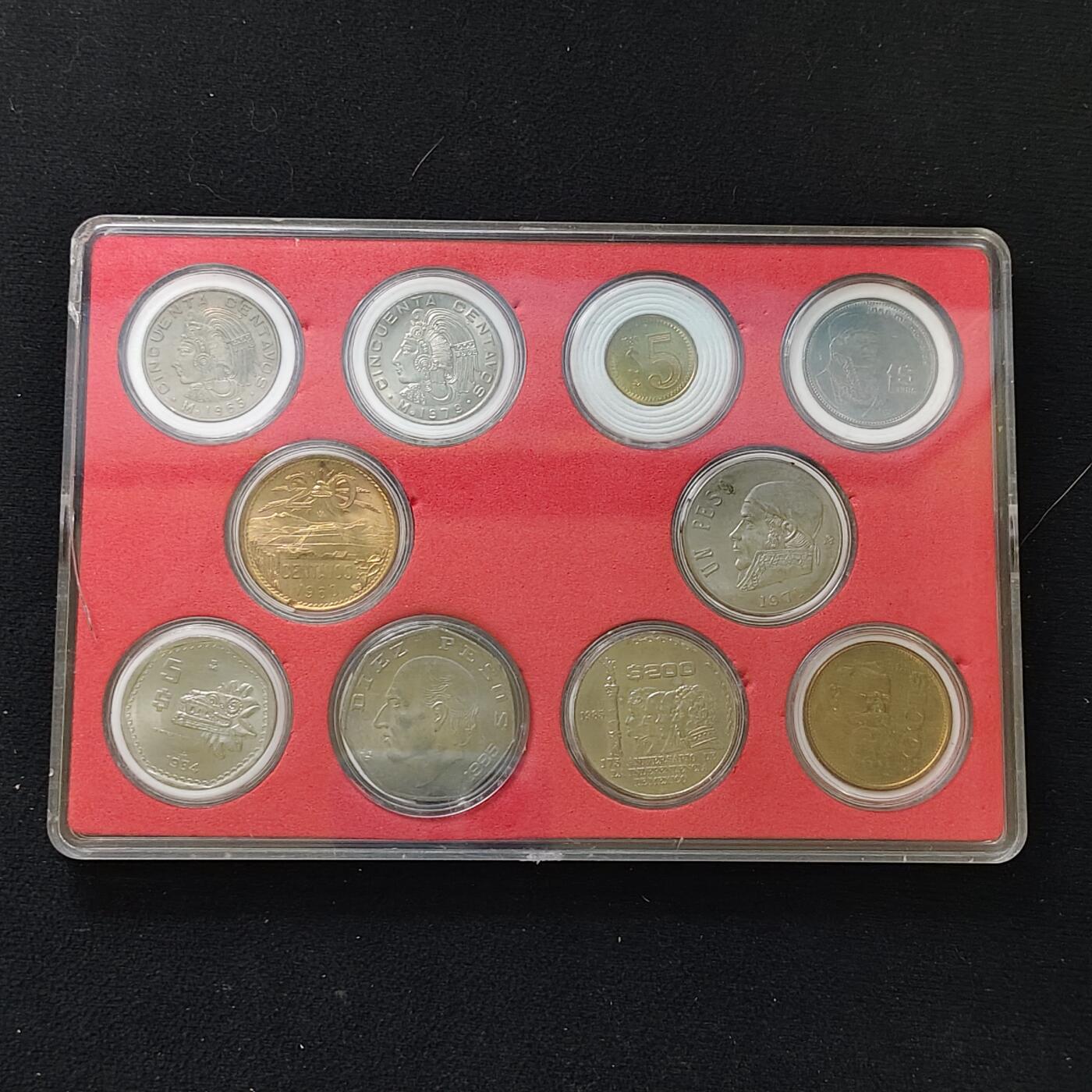 【全场包邮】纯粹捡漏拍482场（免费代拍第19场）-币封+套装+富兰克林（注意佣金） 【盒装套币】墨西哥各年份10枚套币一盒