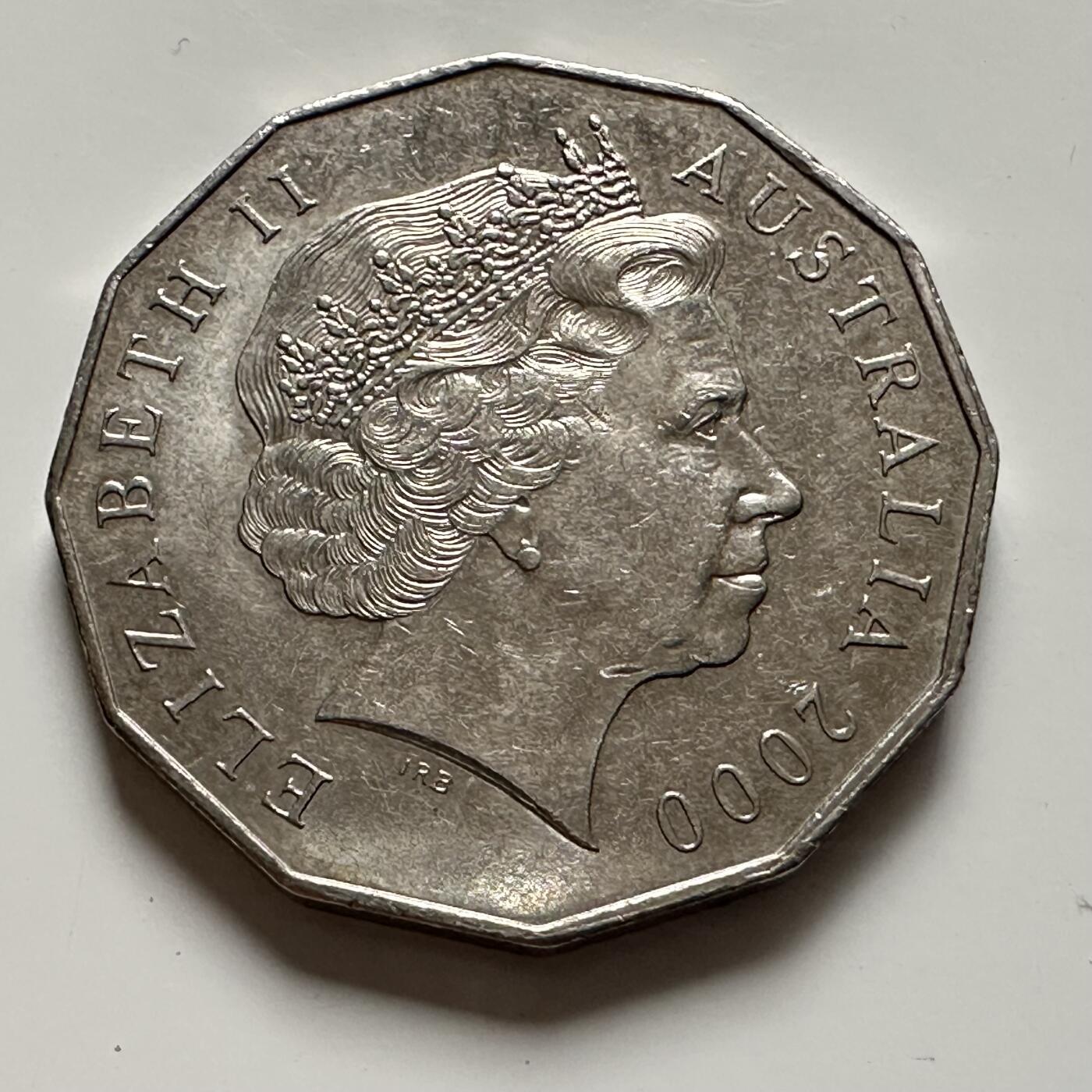 🌹外币初藏🌹🐯2025年第136场  每周二四六晚8️⃣点 接代拍 澳大利亚2000千禧年五十分纪念币 e