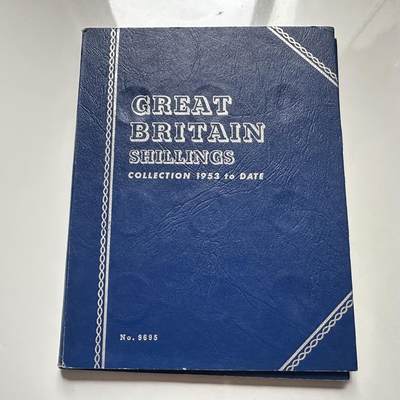🌹外币初藏🌹🐯2025年第136场  每周二四六晚8️⃣点 接代拍 - 英国1953-1966年伊丽莎白1先令定位册 全版本年份 大多数原光币 共40枚