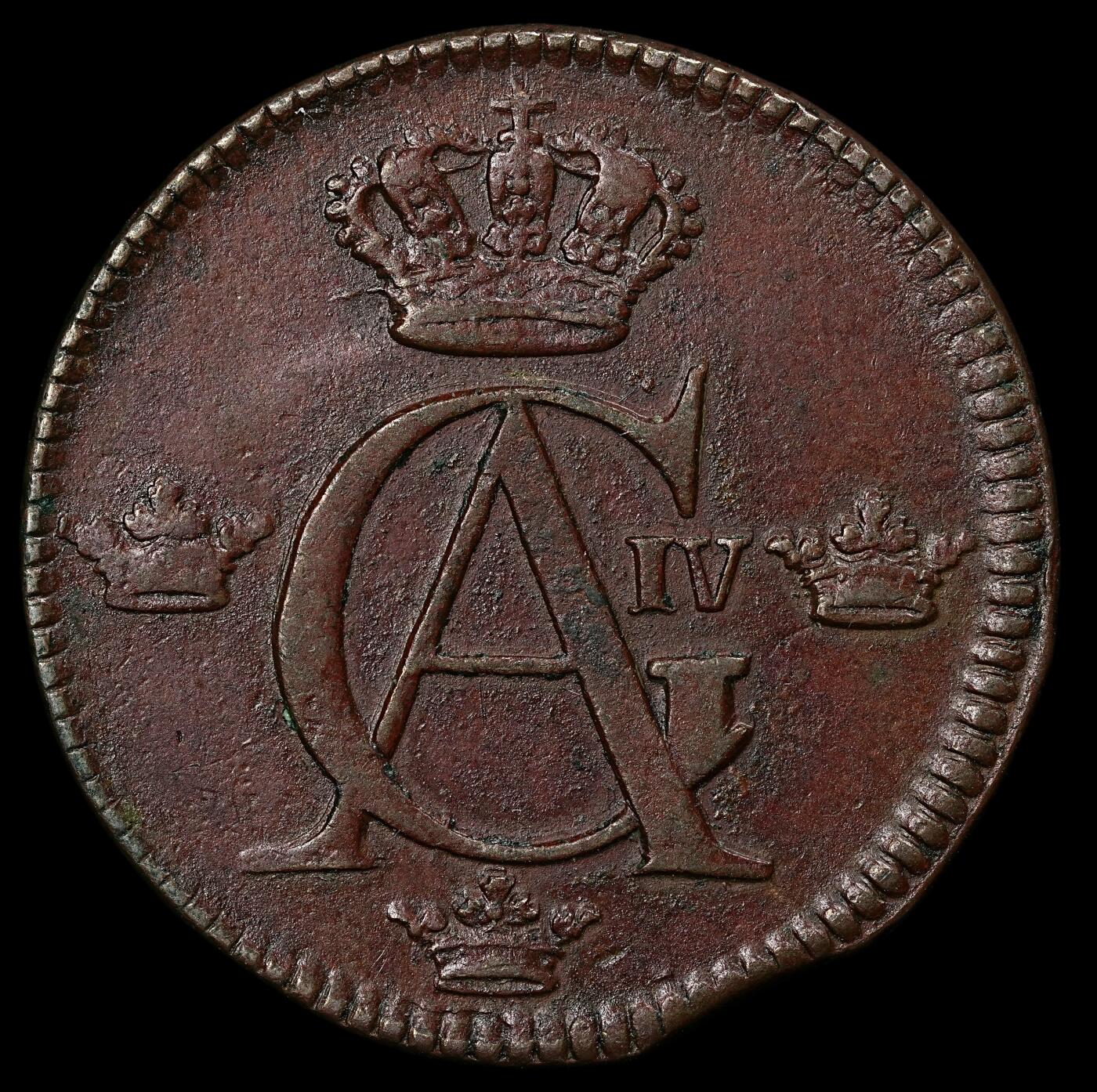 修遠堂世界钱币第九十六期 1809年瑞典1/2 SKILLING铜币 13.68g