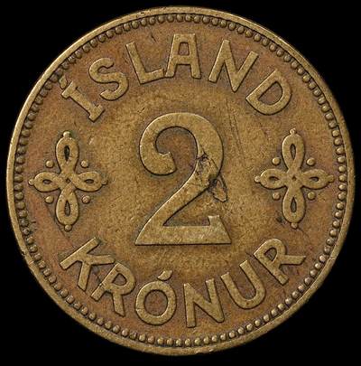 修遠堂世界钱币第九十六期 - 1925年冰岛2克朗 少见年份