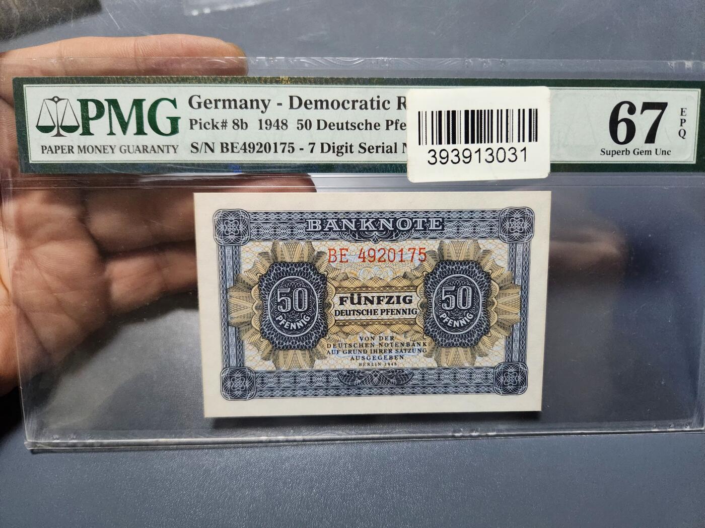 12月5号晚上8点 评级币专场外国纸币自动截拍第68场 德国PMG67