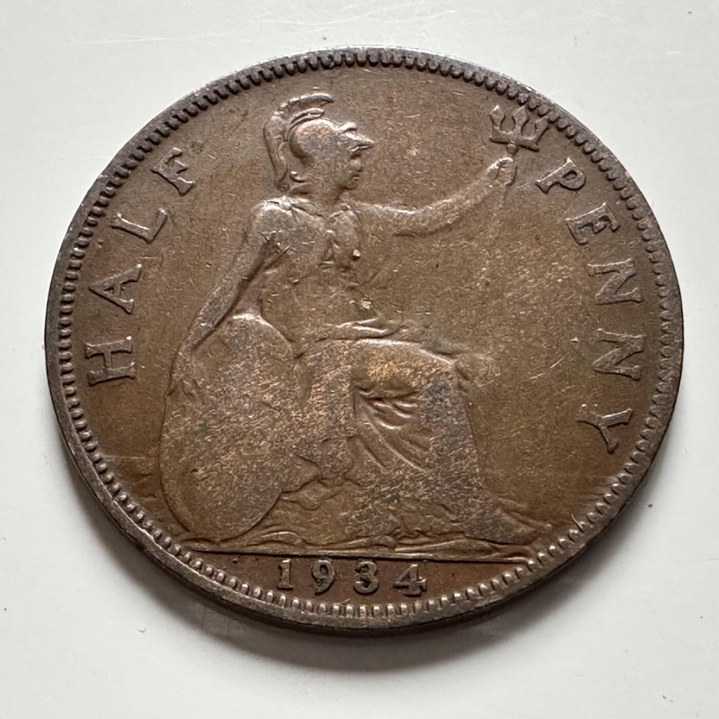 🌹外币初藏🌹🐯2025年第136场  每周二四六晚8️⃣点 接代拍 英国1934年1/2便士