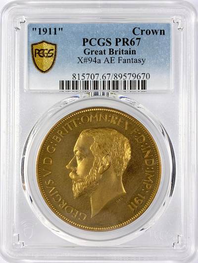 【雨安】【直播拍卖】【世界币章119期-评级币】2025-12-06 周六 19:30 保真 - [评级欧洲] Great Britain 英国 1克朗 1911年 乔治五世 X#94a 精制 PCGS-PR67