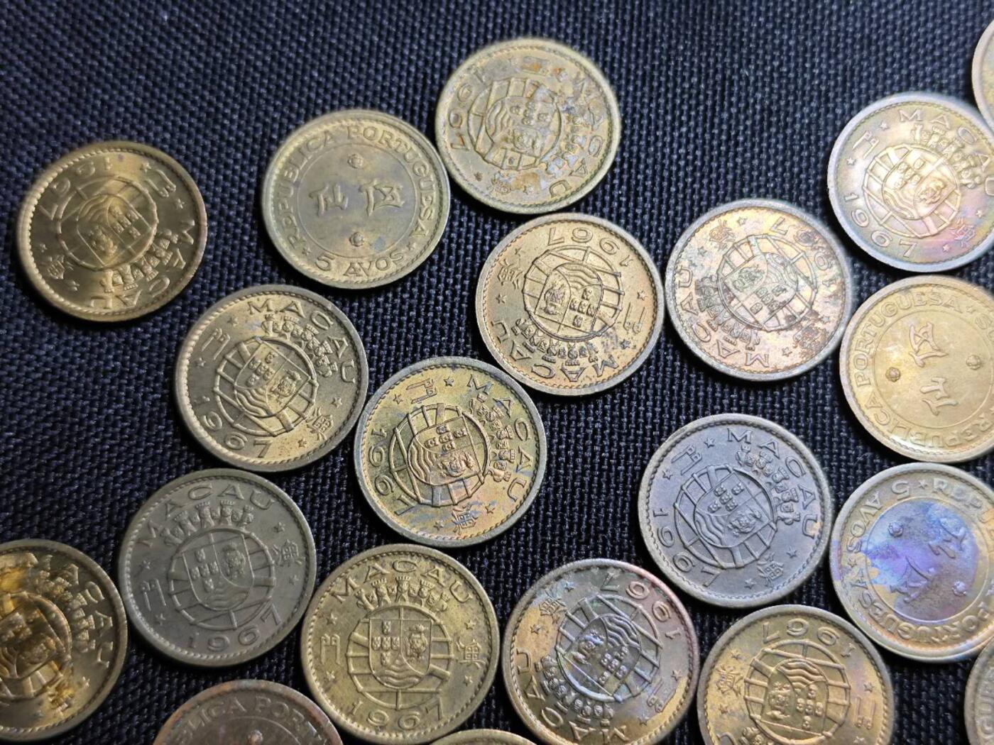 KK钱币收藏小铺 （套币 好品/批量散币 银币）专场  2月预留时间 周末发货  澳门5仙铜币一组37枚