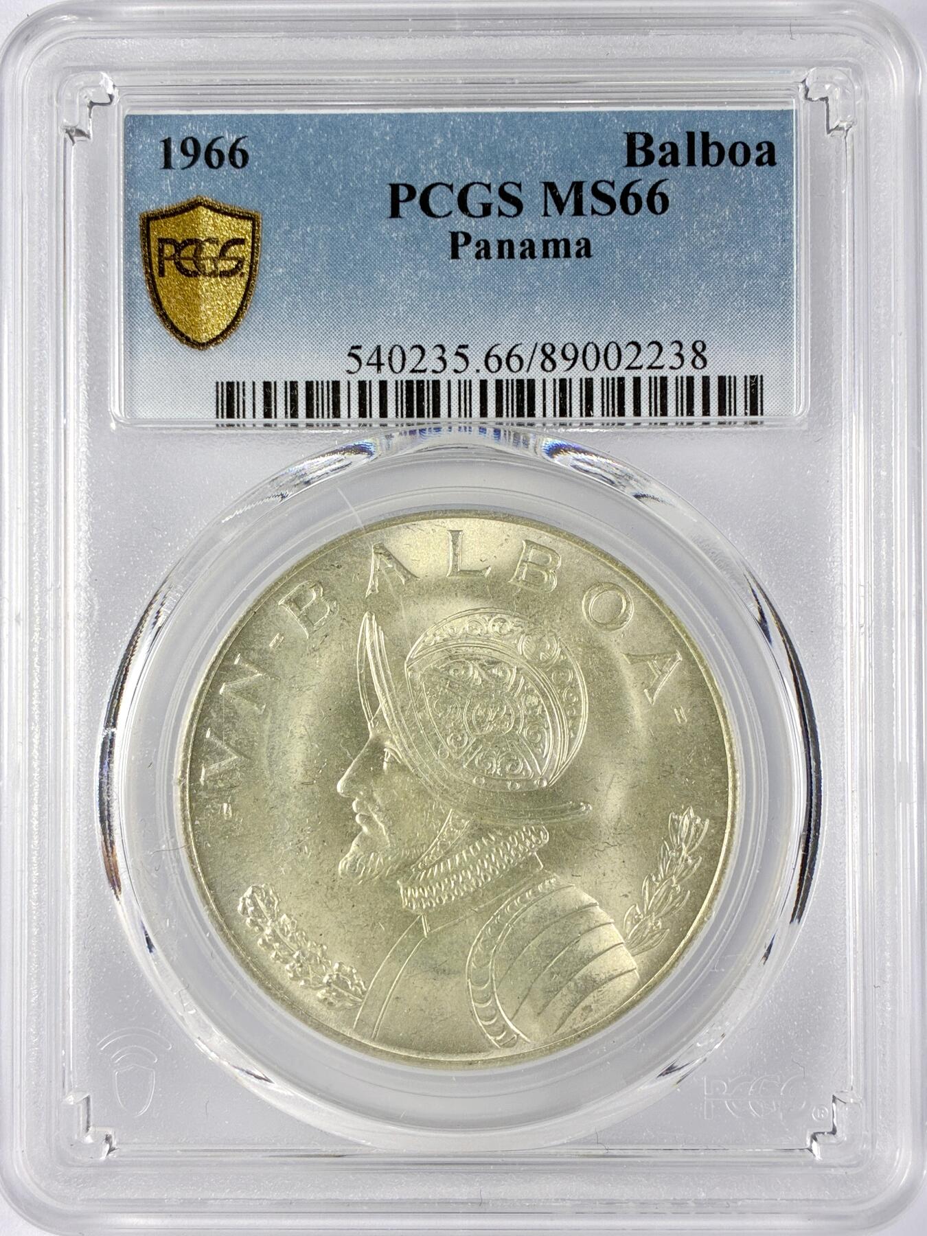 【雨安】【直播拍卖】【世界币章119期-评级币】2025-12-06 周六 19:30 保真 [评级美洲] Panama 巴拿马 1巴波亚 1966年  PCGS-MS66