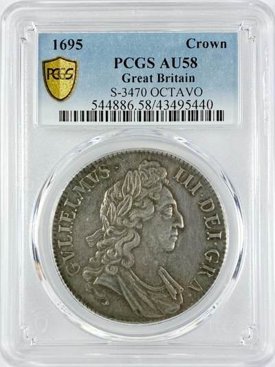 【雨安】【直播拍卖】【世界币章119期-评级币】2025-12-06 周六 19:30 保真 - [评级欧洲] Great Britain 英国 1克朗 1695年 威廉三世  PCGS-AU58