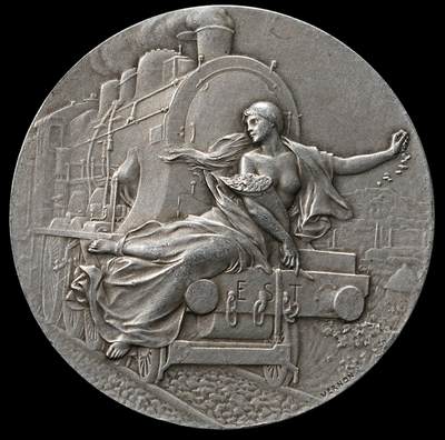 修遠堂世界钱币第九十六期 - 20世纪初法国-东部铁路公司纪念银章  41 mm-37.25 g  边小磕碰