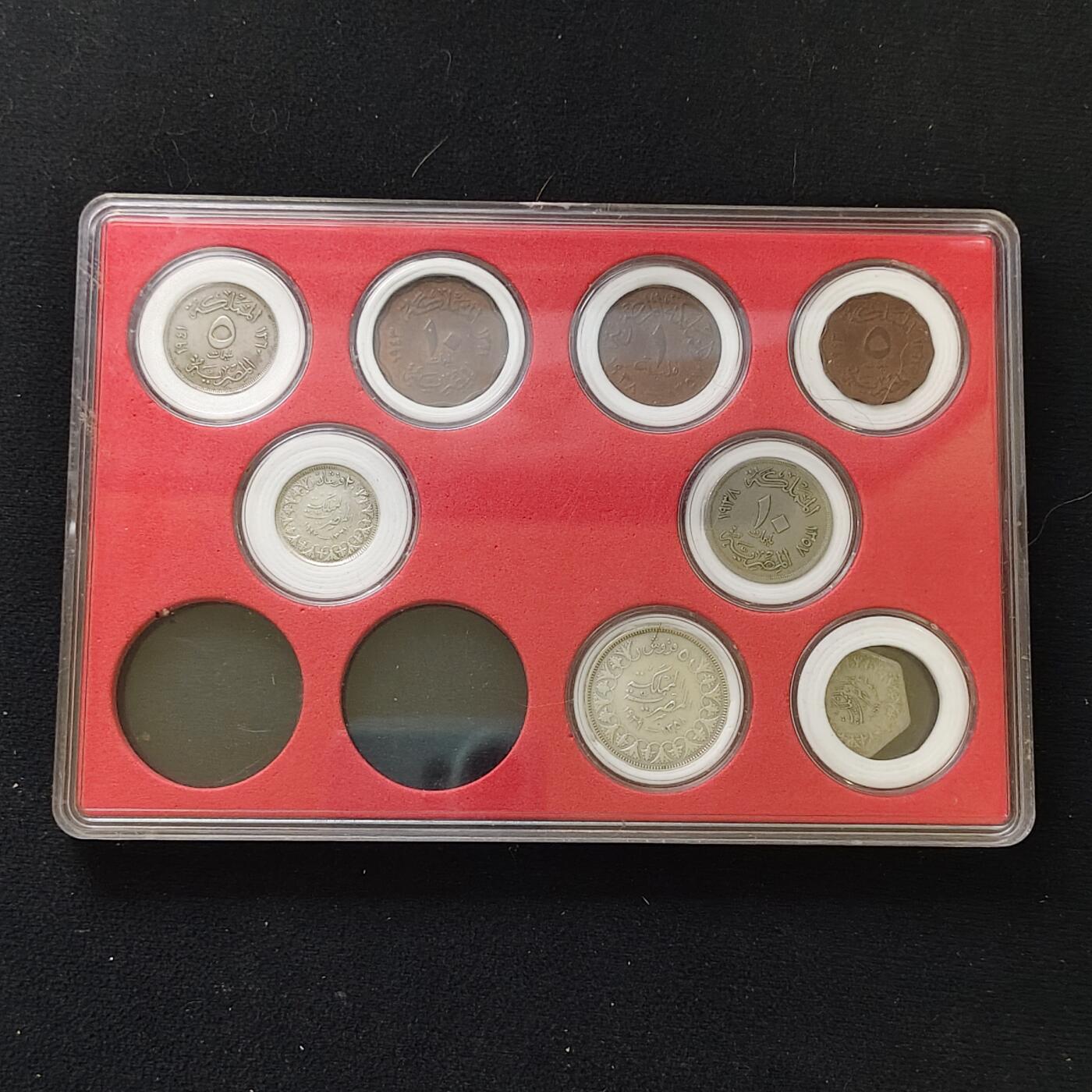 【全场包邮】纯粹捡漏拍482场（免费代拍第19场）-币封+套装+富兰克林（注意佣金） 【盒装套币】埃及法鲁克一世时期各年份8枚套币-含3枚银币