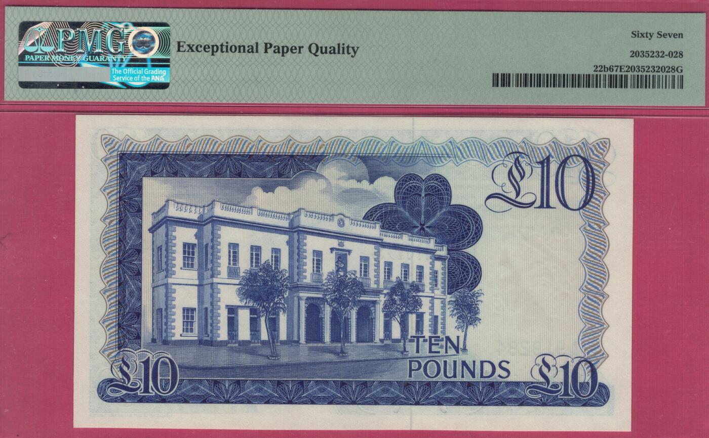 直布罗陀1986年10镑 A冠 P-22b 欧洲纸币 实物图 UNC