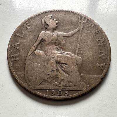 🌹外币初藏🌹🐯2025年第136场  每周二四六晚8️⃣点 接代拍 - 英国1905年1/2便士