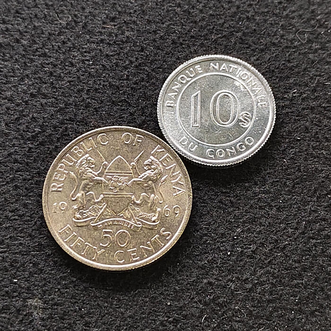 【全场包邮】纯粹捡漏拍484场（免费代拍第21场） 非洲各年份BU原光散币2枚一组-肯尼亚+刚果