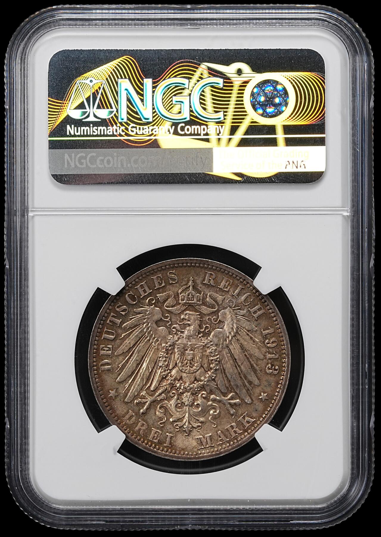 修遠堂世界钱币第九十六期 NGC MS64 1913年萨克森-莱比锡战役百年纪念3马克银币