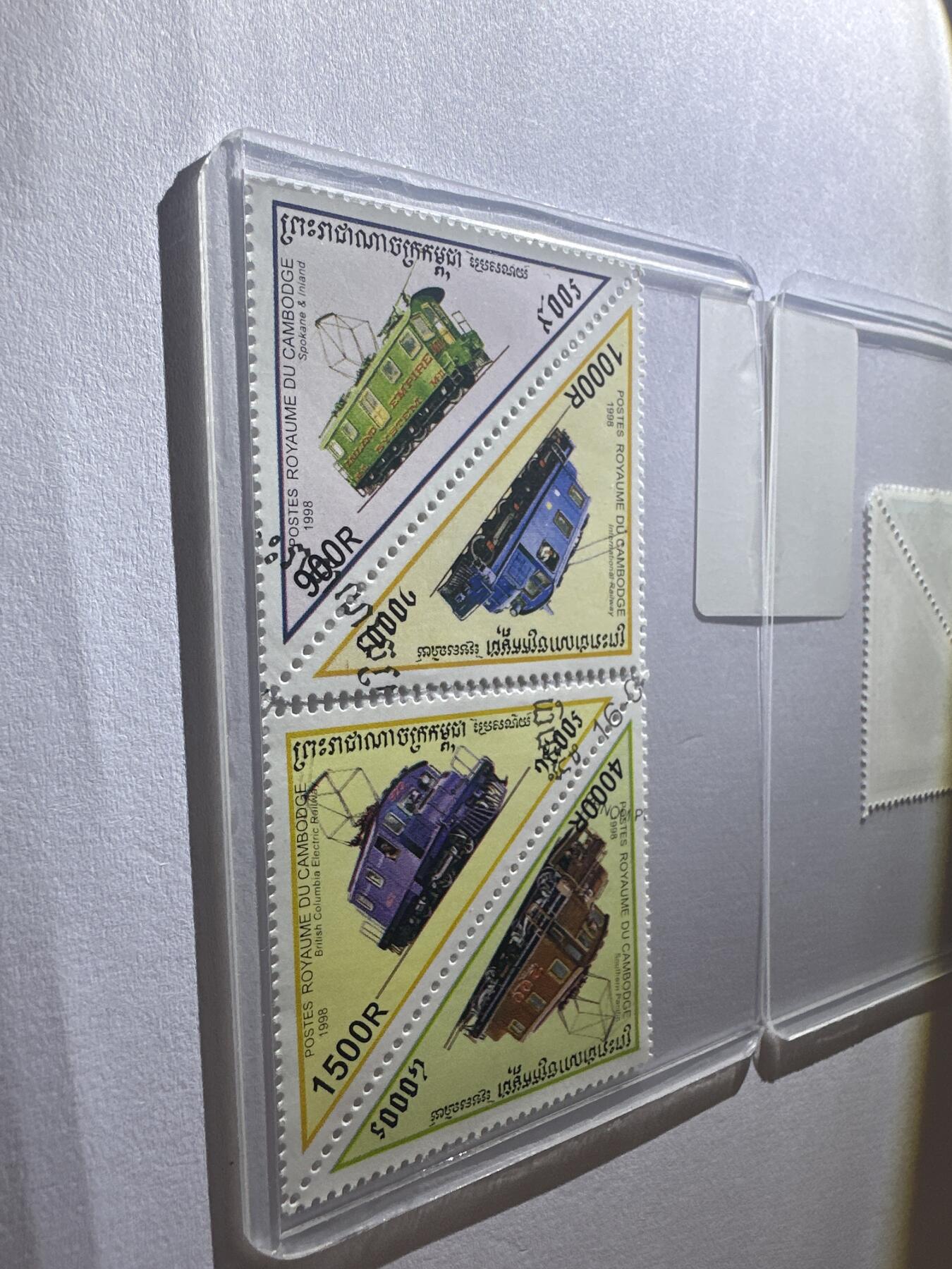 12.6邮票专场 柬埔寨1998年古典轨道电车三角异形邮票6全
