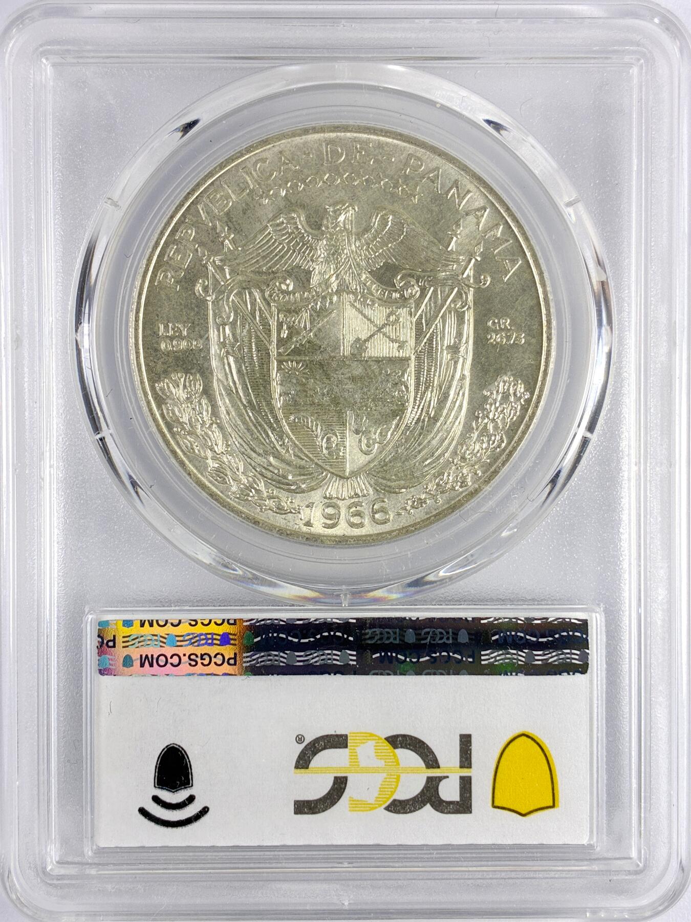 【雨安】【直播拍卖】【世界币章119期-评级币】2025-12-06 周六 19:30 保真 [评级美洲] Panama 巴拿马 1巴波亚 1966年  PCGS-MS65