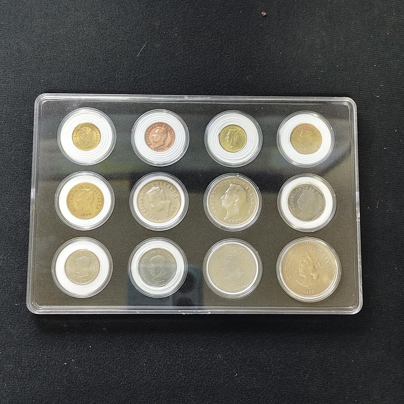 【全场包邮】纯粹捡漏拍482场（免费代拍第19场）-币封+套装+富兰克林（注意佣金） 【盒装套币】萨尔瓦多各年份12枚套装一盒