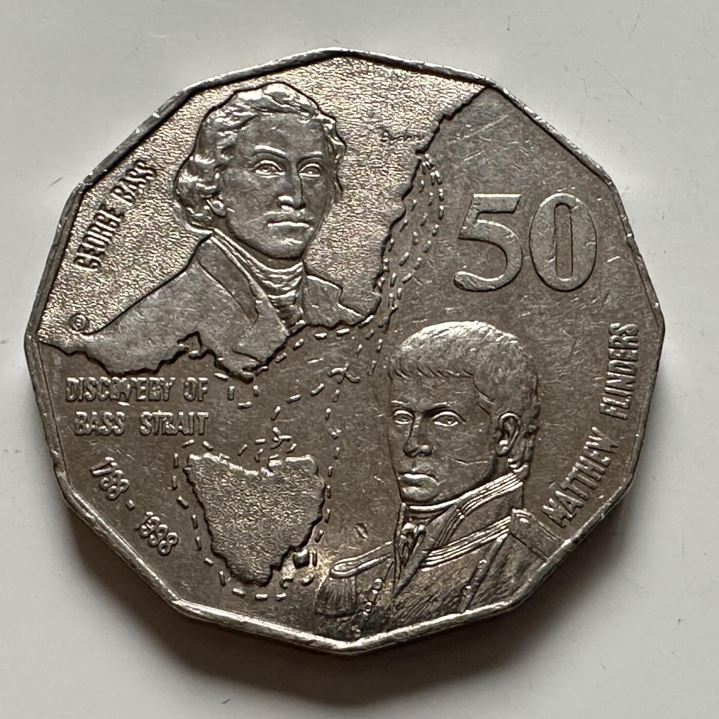 🌹外币初藏🌹🐯2025年第136场  每周二四六晚8️⃣点 接代拍 澳大利亚1998年五十分纪念币 e