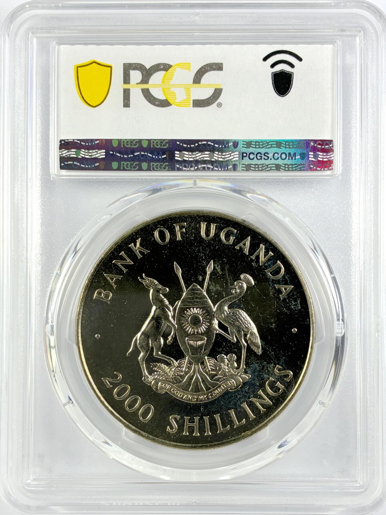 【雨安】【直播拍卖】【世界币章119期-评级币】2025-12-06 周六 19:30 保真 [评级现代] Uganda 乌干达 2000先令 1997年 金婚  PCGS-MS66