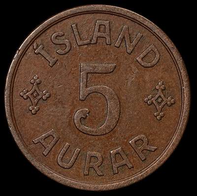 修遠堂世界钱币第九十六期 - 1931年冰岛5 AURAR铜币 少见年份