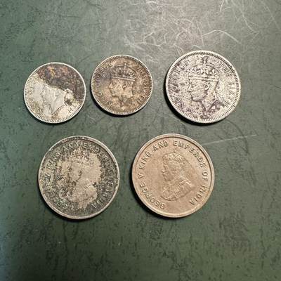 蒂克钱币-第49场 外国硬币散币场 - 英属海峡殖民地 辅币5枚