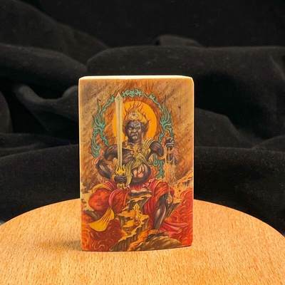 听雨轩（34）天然彩绘实心玉竹牌专场 - 实心玉竹牌   不动明王 4*6cm